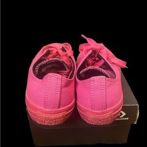 Hot Pink Leather Look Converse Shoes